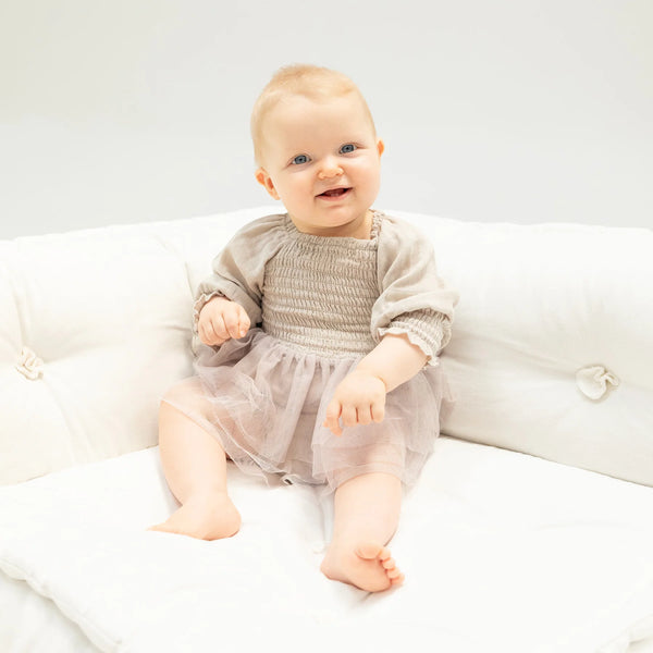 Long Sleeve Bubble Smocked Tutu Bubble - Lulu Bella Boutique