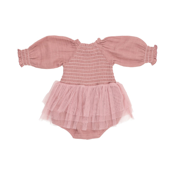 Long Sleeve Bubble Smocked Tutu Bubble - Lulu Bella Boutique