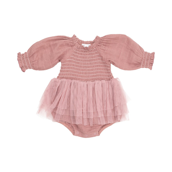 Long Sleeve Bubble Smocked Tutu Bubble - Lulu Bella Boutique