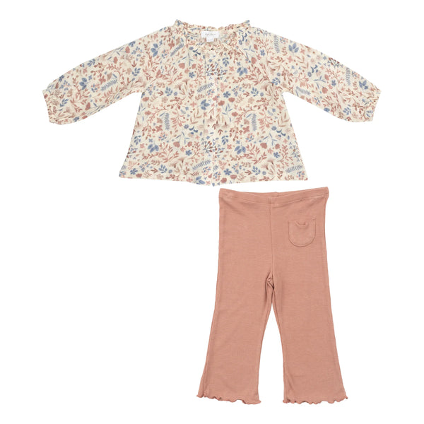 Little Hippie Blouse And Leggings - Western Floral - Lulu Bella Boutique