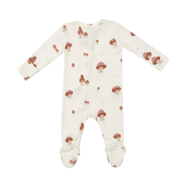 Mushroom 2 Way Zipper Footie - Lulu Bella Boutique