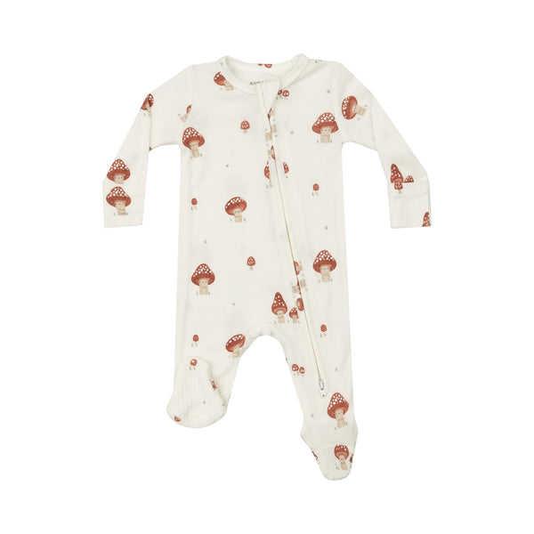 Mushroom 2 Way Zipper Footie - Lulu Bella Boutique