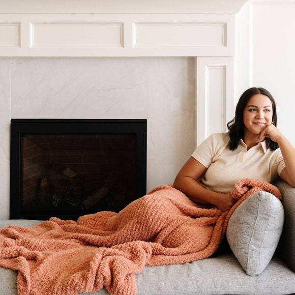 RIBBED BAMBONI® XL BLANKETS: Charcoal - Lulu Bella Boutique