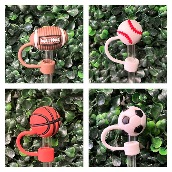 Sports Large Straw Toppers: Football - Lulu Bella Boutique