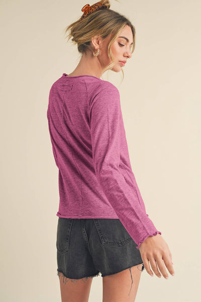 8288DN Gwen Baby Long Sleeve Top 3: Berry / Contemporary / S - Lulu Bella Boutique