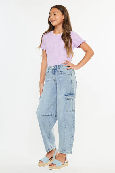 YOUTH  LOW SLUNG HORSESHOE FIT JEANS: LIGHT - Lulu Bella Boutique