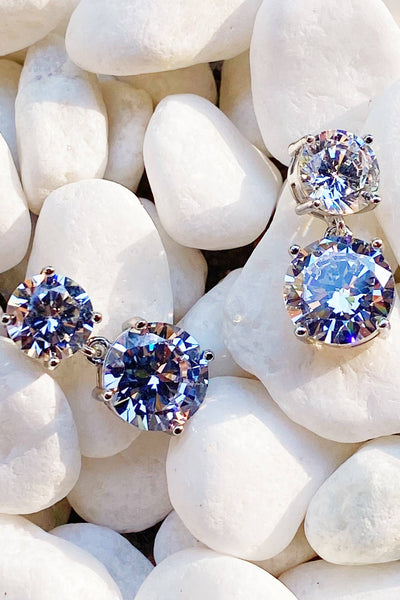 Double Diamond Dangle Earrings - Lulu Bella Boutique