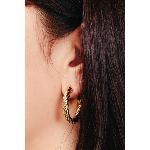 Secret Box 35Mm Hoop Earrings: WG - Lulu Bella Boutique