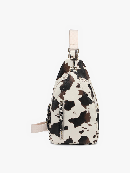 M2342 Nikki Dual Compartment Crossbody Sling Bag: Cow - Lulu Bella Boutique