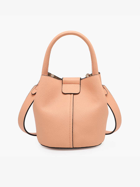 M2528 Farrah Bucket Bag w/ Top Handle & Inner Bag: Cherry Lacquer - Lulu Bella Boutique