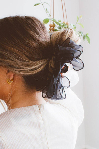 Fancy Bow Claw Clip - Multiple Colors: Black - Lulu Bella Boutique