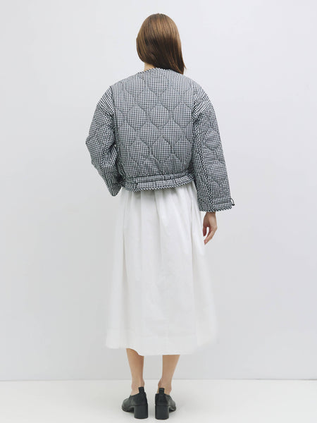 The Rochelle Jacket | Women's Quilted Gingham Jacket: Black - Lulu Bella Boutique