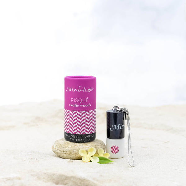 Risqué (exotic woods) Keychain Mini Rollerball Perfume (1mL) - Lulu Bella Boutique