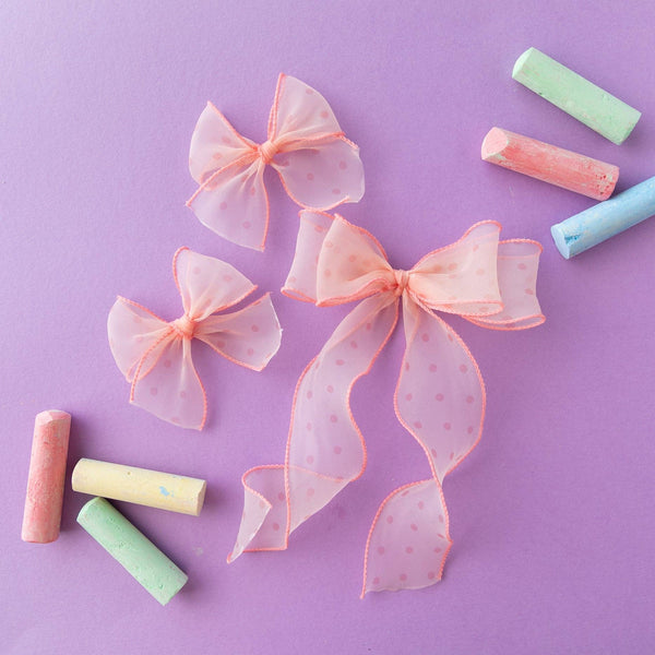 Coral Dot | Ribbon Bow: Alligator Clip - Lulu Bella Boutique
