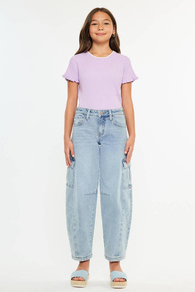 YOUTH  LOW SLUNG HORSESHOE FIT JEANS: LIGHT - Lulu Bella Boutique
