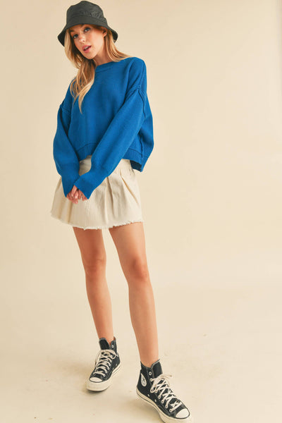 3115CK Regina Sweater 2: Cobalt / S / Knit - Lulu Bella Boutique