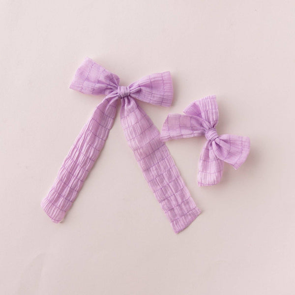 Pastel Purple | Pigtail Set - Ribbon Bow - Lulu Bella Boutique