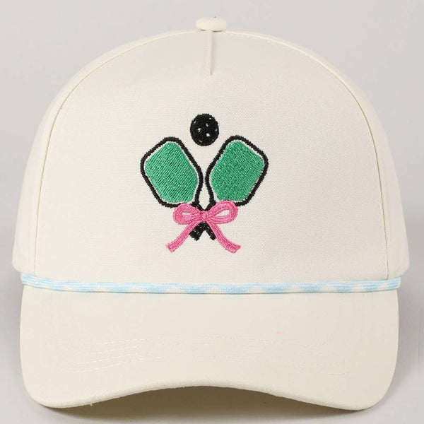 Pickleball Pad Ball Ribbon Embroidery Trucker Hat: LT BLUE / ONE SIZE - Lulu Bella Boutique