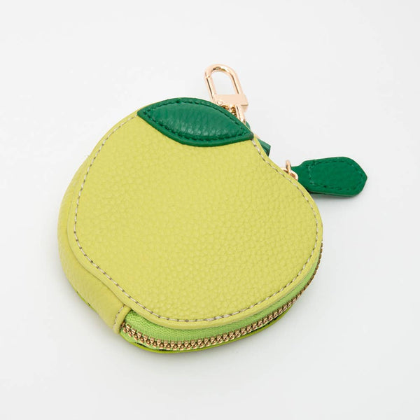 Faux Leather Apple Keychain / Bag Charm / Coin Purse: Red - Lulu Bella Boutique