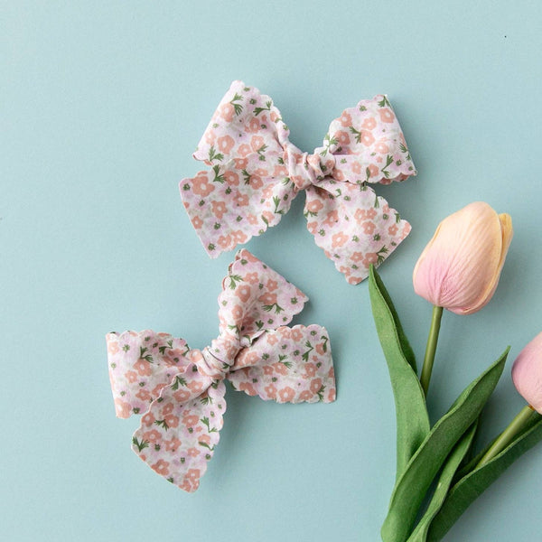 Posy Scallop | Ribbon Bow: Nylon Headband - Lulu Bella Boutique