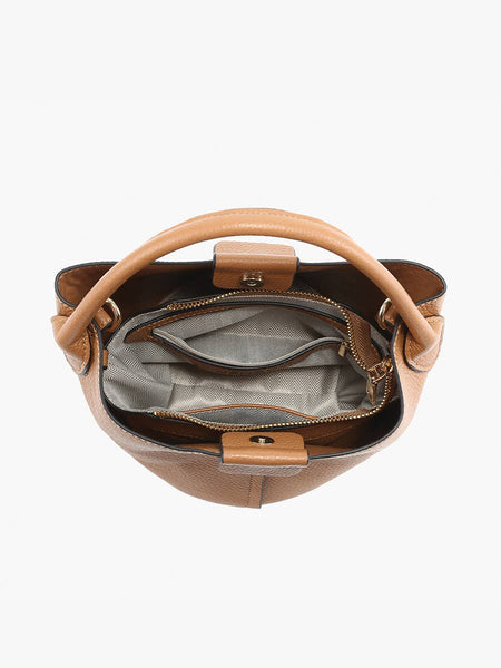 M2528 Farrah Bucket Bag w/ Top Handle & Inner Bag: Cherry Lacquer - Lulu Bella Boutique