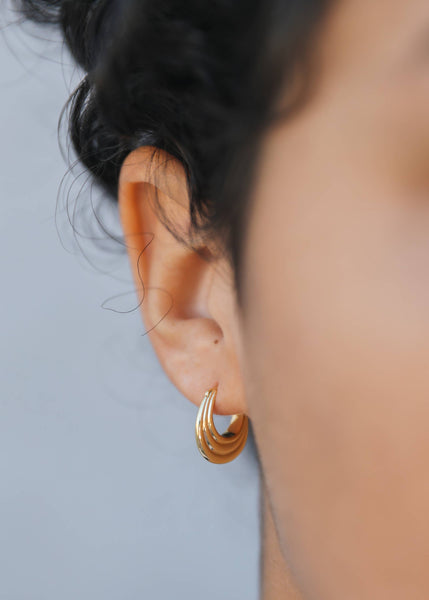 Gold Hoop - Triple Arch - Earrings - Lulu Bella Boutique