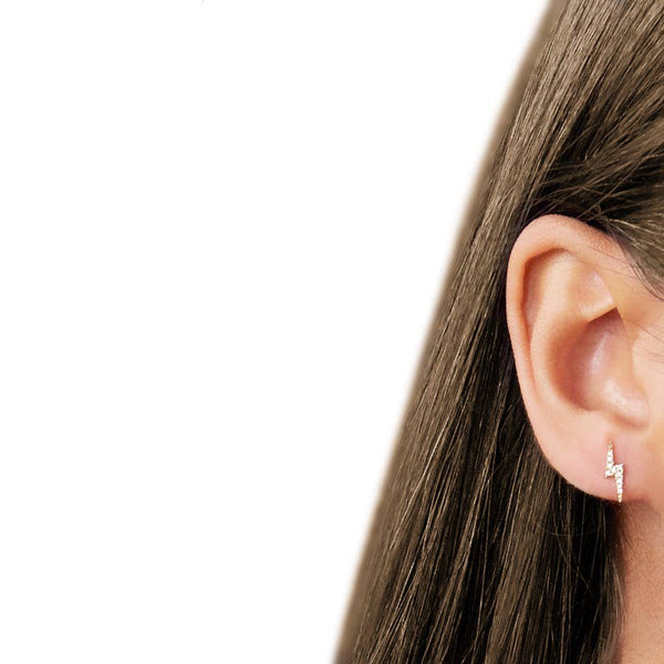 Lighting Bolt Screw Flat Back Earrings: Silver - Lulu Bella Boutique