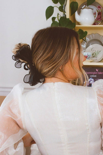 Fancy Bow Claw Clip - Multiple Colors: Black - Lulu Bella Boutique