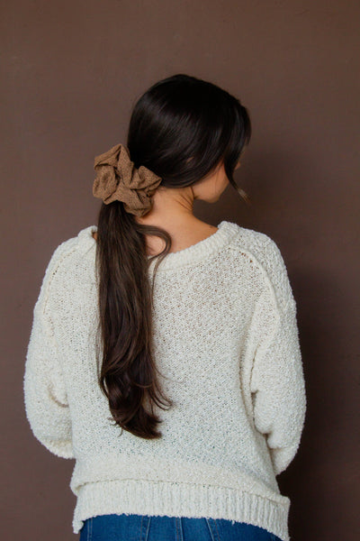 Mocha Jumbo Scrunchie - Lulu Bella Boutique