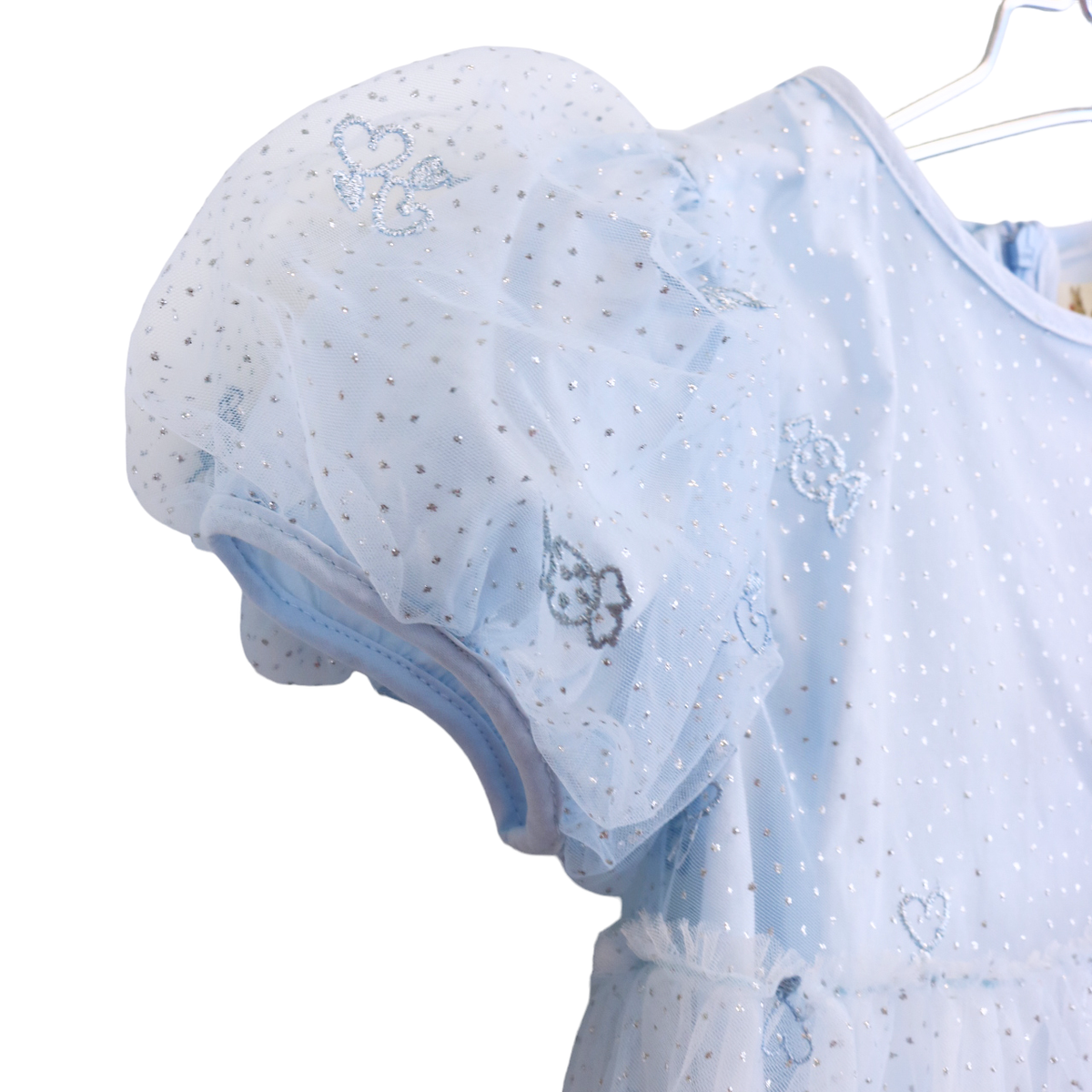 Heart Candy Embroidery Mesh Dress - Blue / 4T Heart Candy Embroidery Mesh Dress - Blue / 4T