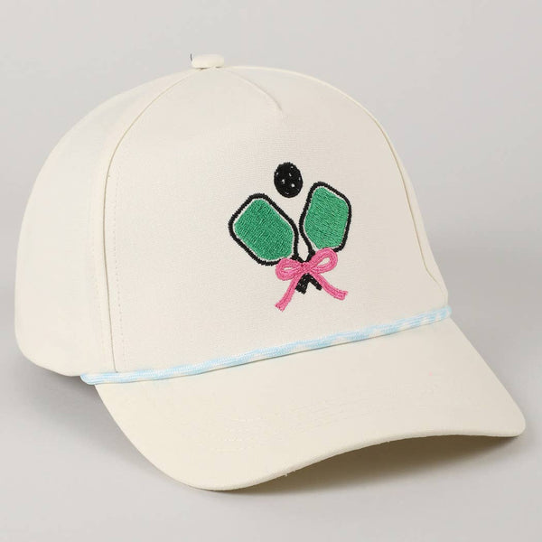 Pickleball Pad Ball Ribbon Embroidery Trucker Hat: LT BLUE / ONE SIZE - Lulu Bella Boutique