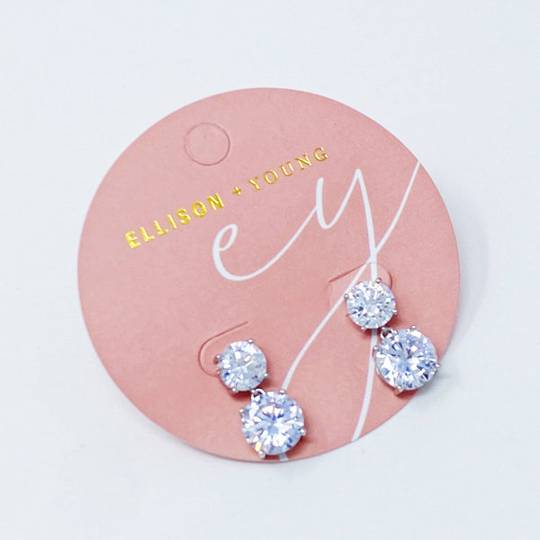 Double Diamond Dangle Earrings - Lulu Bella Boutique