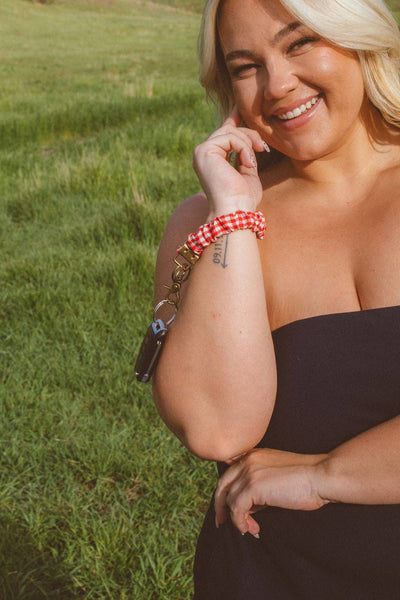 Red Checkered Keychain - Lulu Bella Boutique