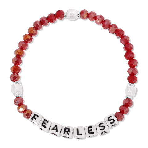 Kids Colorful Word Bracelets Select from 12 Styles: Fearless - Cranberry