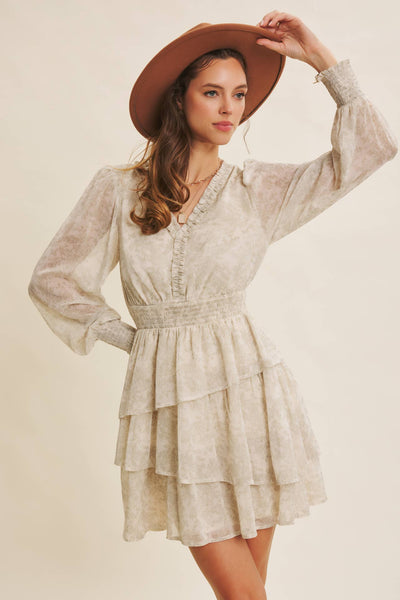 ROMANTIC IN EVERY WAY FLORAL TIERED RUFFLE MINI DRESS - Lulu Bella Boutique