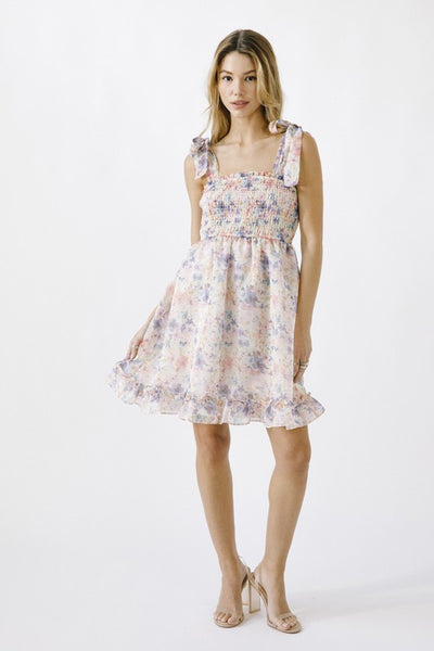 Floral Flounce Mini Dress - Lulu Bella Boutique