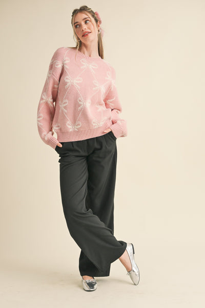 Ribbon Knit Pattern Sweater - Lulu Bella Boutique