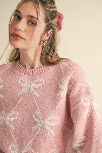 Ribbon Knit Pattern Sweater - Lulu Bella Boutique
