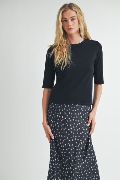 Elbow Sleeve Knit Top - Lulu Bella Boutique