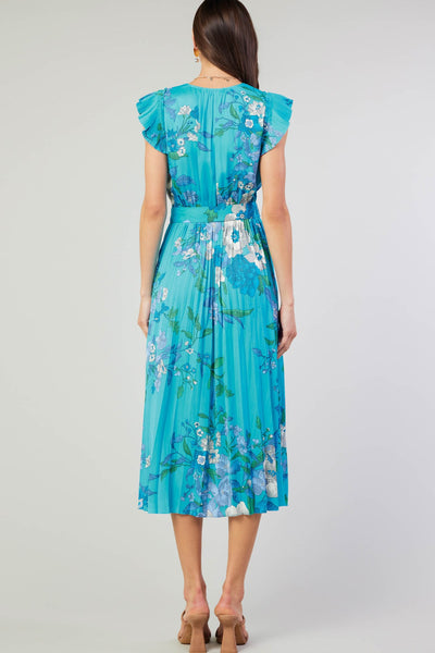 Floral Printed Surplus Midi Dress - Lulu Bella Boutique