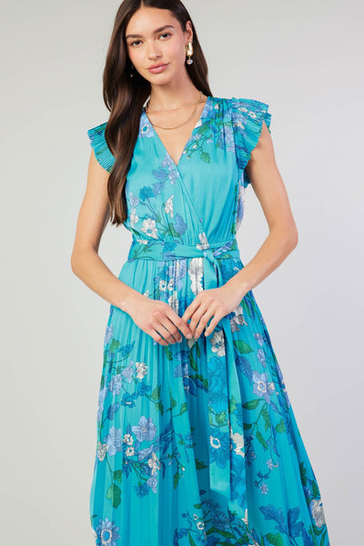 Floral Printed Surplus Midi Dress - Lulu Bella Boutique