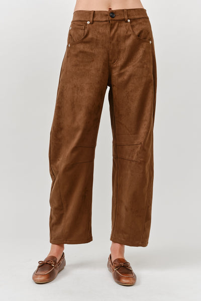 Slouchy Relax Fit Suede Pants