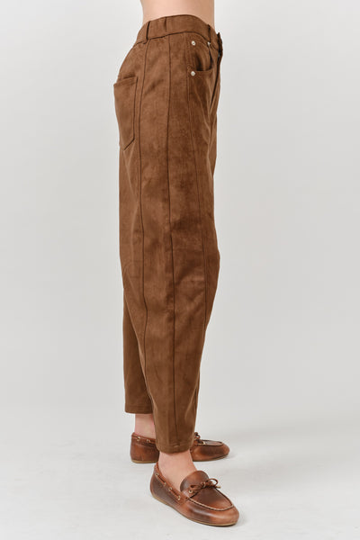 Slouchy Relax Fit Suede Pants
