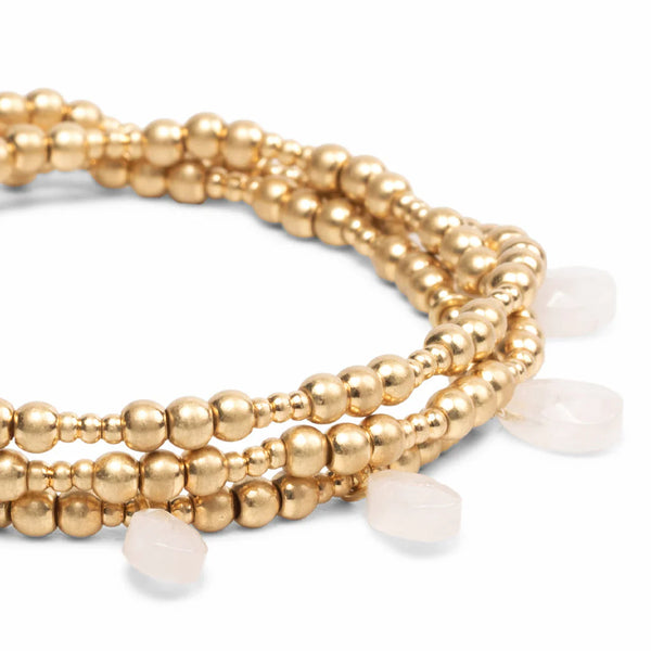 Metal Wrap Timeless Rose Quartz - Gold - Lulu Bella Boutique