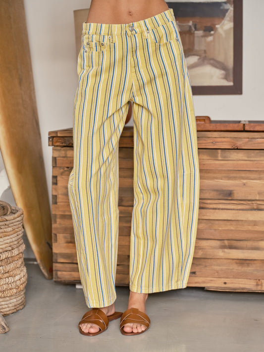 Color Stripe Barrel Pants