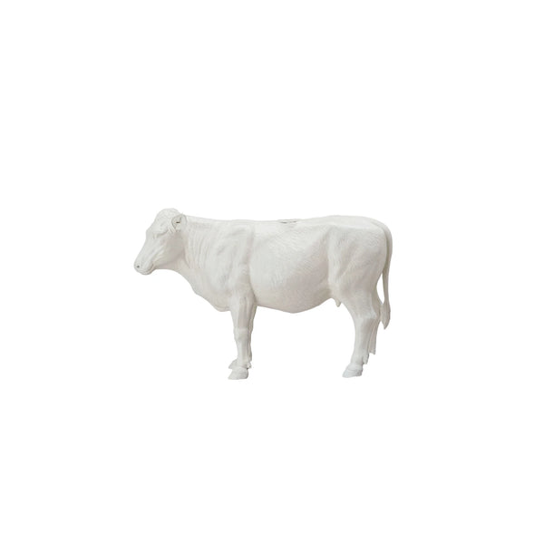 Resin Cow Taper Holder, Antique White - Lulu Bella Boutique