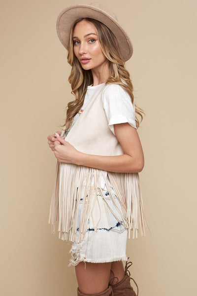 Fringe Suede Vest - Lulu Bella Boutique