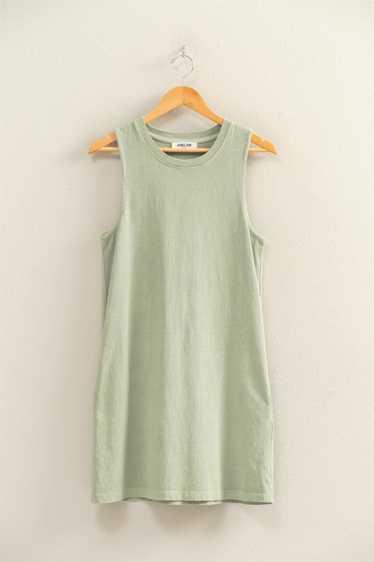 Pigment Dyed Sleeveless Mini Dress