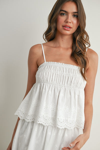 Eyelet Ruffle Smocked Set - Lulu Bella Boutique