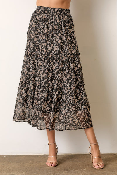 Floral Maxi Skirt, Extended Sizes - Lulu Bella Boutique